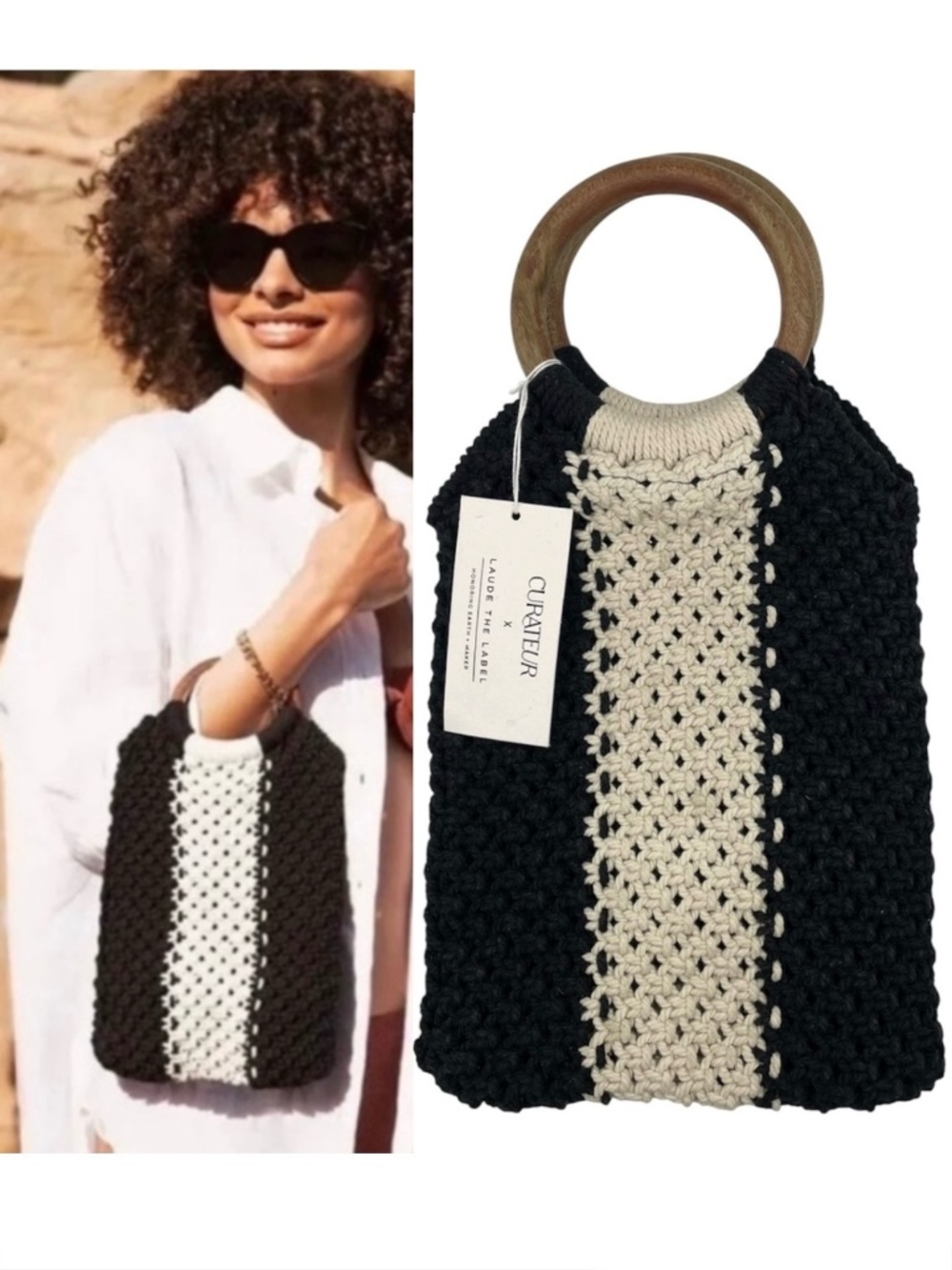 Curateur x Laude the Label Gabby macrame bag- NWT
